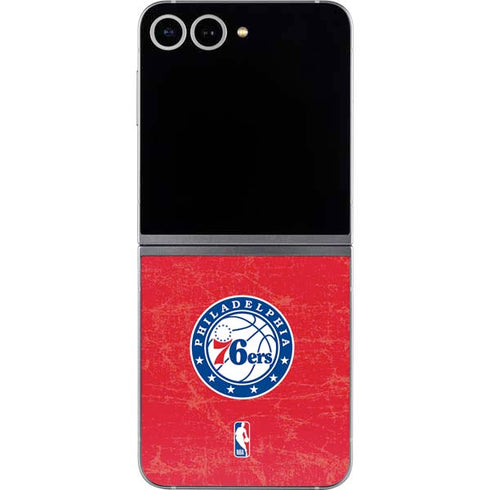 NBA Philadelphia 76ers Distressed Galaxy Z Flip6 Skin