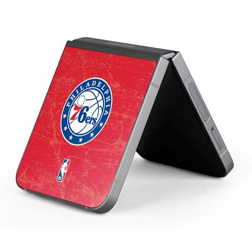 NBA Philadelphia 76ers Distressed Galaxy Z Flip6 Skin