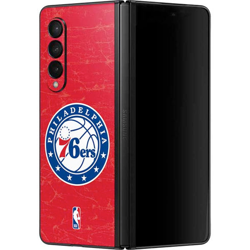 NBA Philadelphia 76ers Distressed Galaxy Z Fold3 5G Skin