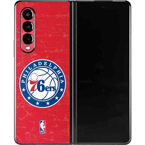 NBA Philadelphia 76ers Distressed Galaxy Z Fold3 5G Skin