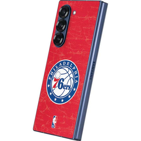 NBA Philadelphia 76ers Distressed Galaxy Z Fold6 Skin