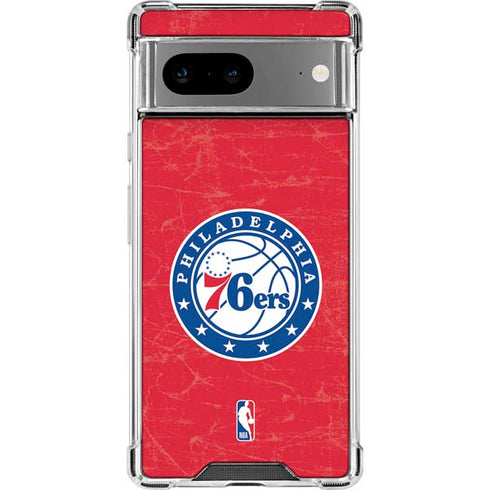NBA Philadelphia 76ers Distressed Google Pixel 8a Clear Case