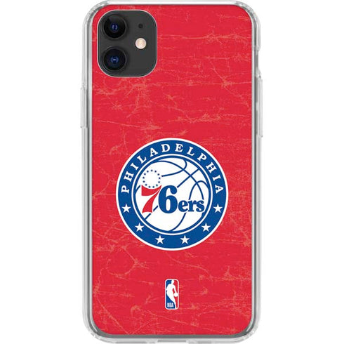 NBA Philadelphia 76ers Distressed iPhone 11 Clear Case