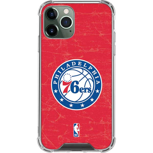 NBA Philadelphia 76ers Distressed iPhone 11 Pro Max Clear Case