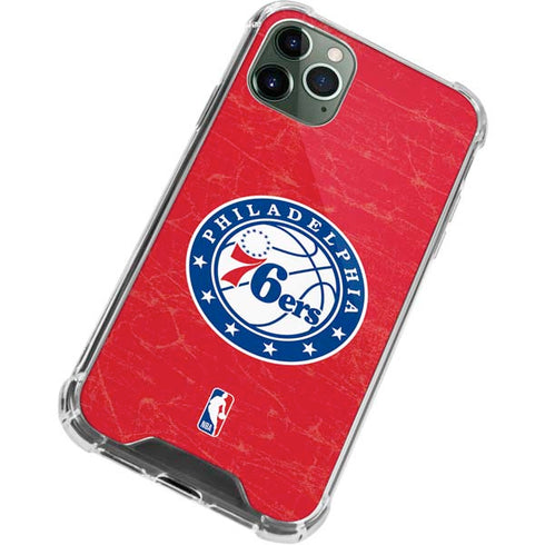 NBA Philadelphia 76ers Distressed iPhone 11 Pro Max Clear Case