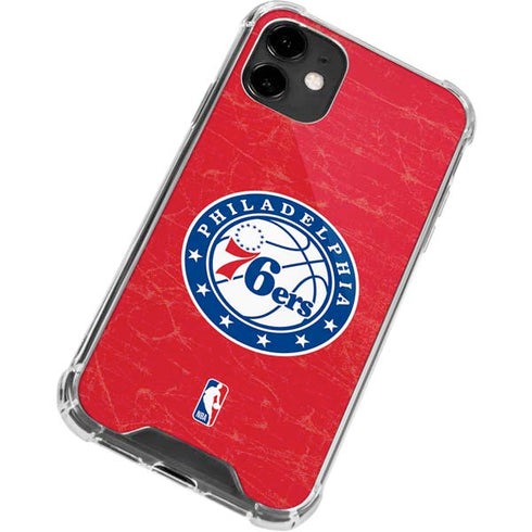NBA Philadelphia 76ers Distressed iPhone 12 Clear Case