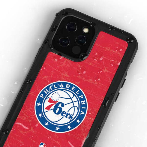 NBA Philadelphia 76ers Distressed iPhone 12 Pro Waterproof Case