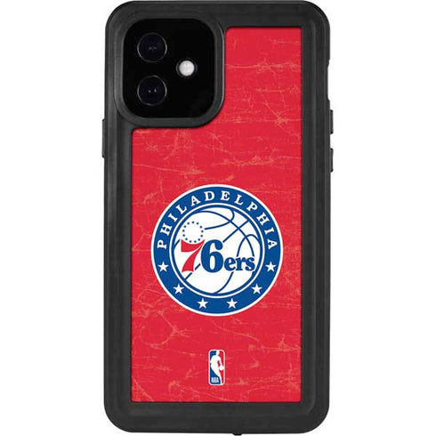 NBA Philadelphia 76ers Distressed iPhone 12 Waterproof Case