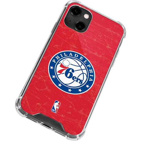 NBA Philadelphia 76ers Distressed iPhone 13 Clear Case
