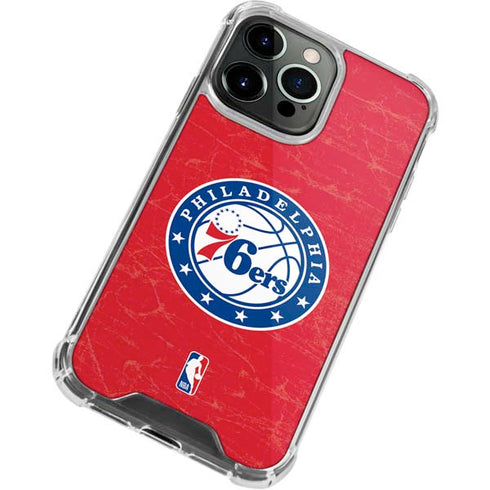 NBA Philadelphia 76ers Distressed iPhone 13 Pro Clear Case