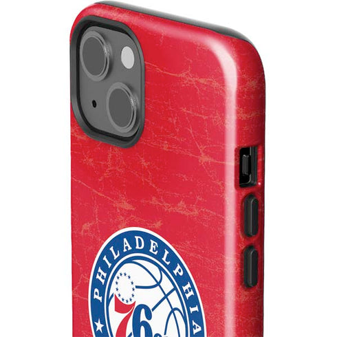 NBA Philadelphia 76ers Distressed iPhone 14 Plus Impact Case