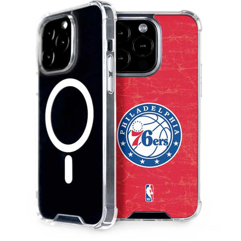 NBA Philadelphia 76ers Distressed iPhone 14 Pro MagSafe Case