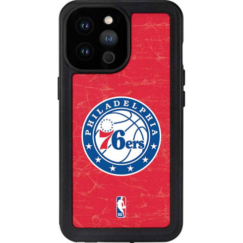 NBA Philadelphia 76ers Distressed iPhone 14 Pro Max Waterproof Case