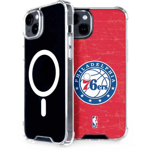 NBA Philadelphia 76ers Distressed iPhone 15 MagSafe Case