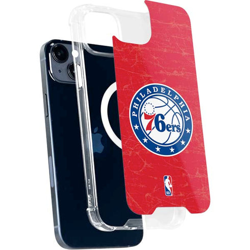 NBA Philadelphia 76ers Distressed iPhone 15 MagSafe Case