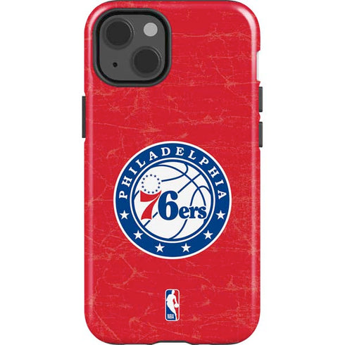 NBA Philadelphia 76ers Distressed iPhone 15 Plus Impact Case