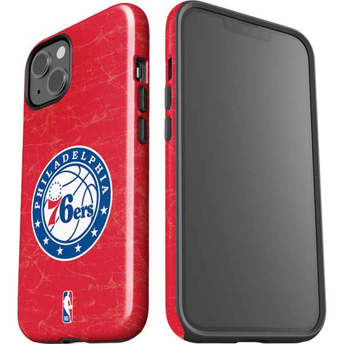 NBA Philadelphia 76ers Distressed iPhone 15 Plus Impact Case