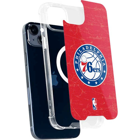 NBA Philadelphia 76ers Distressed iPhone 15 Plus MagSafe Case