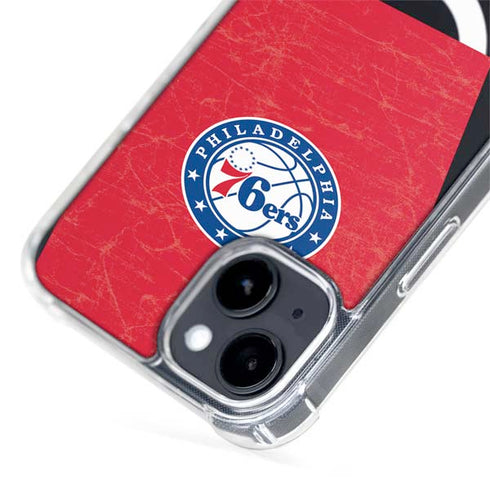 NBA Philadelphia 76ers Distressed iPhone 15 Plus MagSafe Case