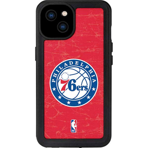 NBA Philadelphia 76ers Distressed iPhone 15 Plus Waterproof Case