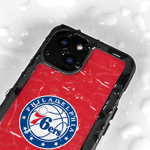 NBA Philadelphia 76ers Distressed iPhone 15 Plus Waterproof Case