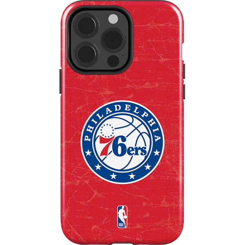NBA Philadelphia 76ers Distressed iPhone 15 Pro Impact Case