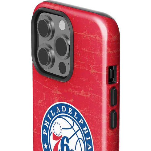 NBA Philadelphia 76ers Distressed iPhone 15 Pro Impact Case