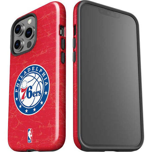 NBA Philadelphia 76ers Distressed iPhone 15 Pro Impact Case