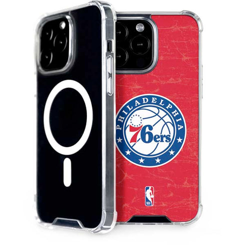 NBA Philadelphia 76ers Distressed iPhone 15 Pro Max MagSafe Case