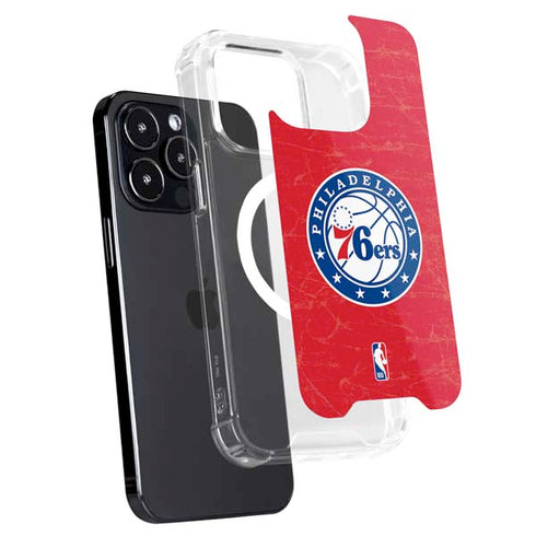 NBA Philadelphia 76ers Distressed iPhone 15 Pro Max MagSafe Case
