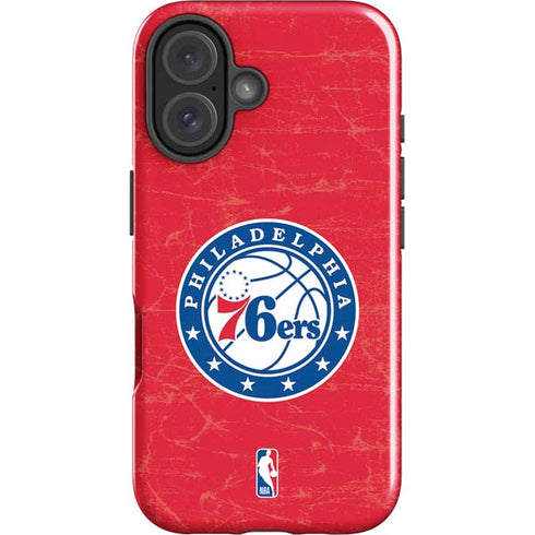 NBA Philadelphia 76ers Distressed iPhone 16 Impact Case