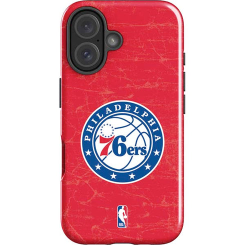 NBA Philadelphia 76ers Distressed iPhone 16 Plus Impact Case