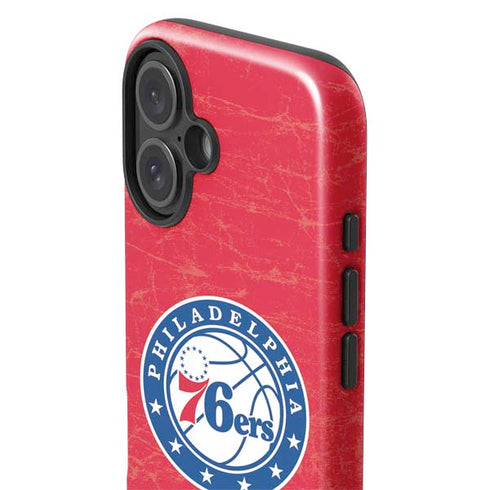 NBA Philadelphia 76ers Distressed iPhone 16 Plus Impact Case