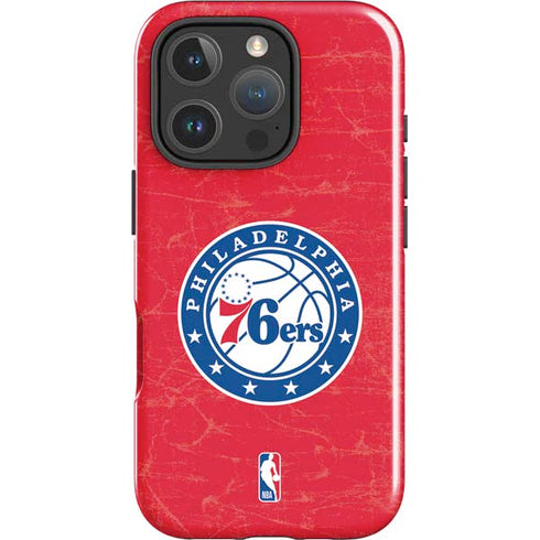 NBA Philadelphia 76ers Distressed iPhone 16 Pro Impact Case