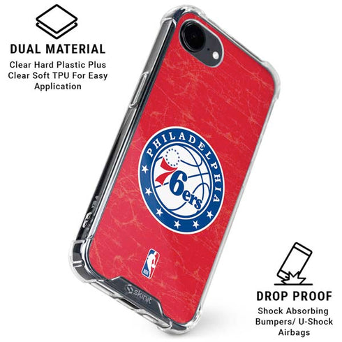 NBA Philadelphia 76ers Distressed iPhone 16e Clear Case