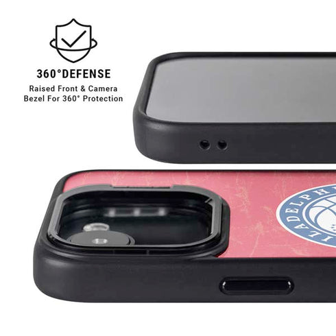 NBA Philadelphia 76ers Distressed iPhone 16e Kickstand Case