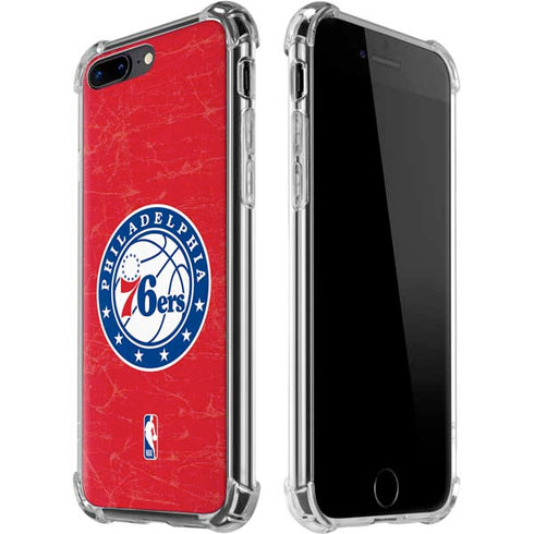 NBA Philadelphia 76ers Distressed iPhone 7/8 Plus Clear Case
