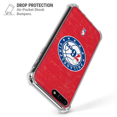 NBA Philadelphia 76ers Distressed iPhone 7/8 Plus Clear Case
