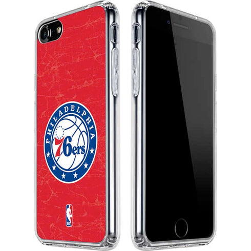 NBA Philadelphia 76ers Distressed iPhone SE (2nd & 3rd Gen) Clear Case