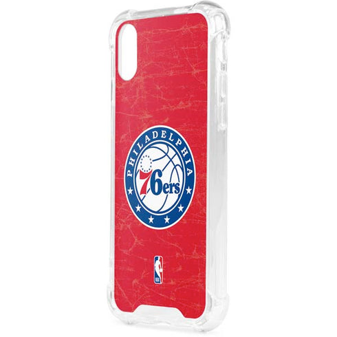 NBA Philadelphia 76ers Distressed iPhone XS Clear Case
