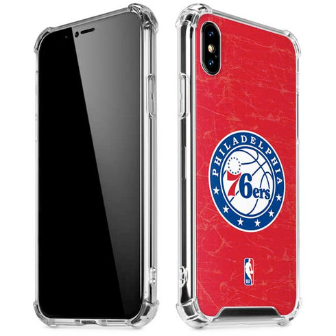 NBA Philadelphia 76ers Distressed iPhone XS Max Clear Case