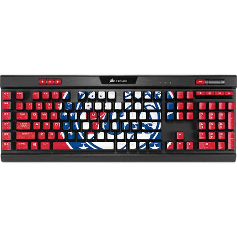 NBA Philadelphia 76ers Distressed K95 RGB PLATINUM Mechanical Gaming Keyboard Skin