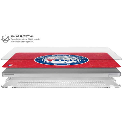 NBA Philadelphia 76ers Distressed MacBook Air 15in (2023-2025) Case plus Skin