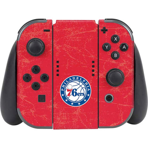 NBA Philadelphia 76ers Distressed Nintendo Switch (2017-2021) Joy-Con Controller Skin