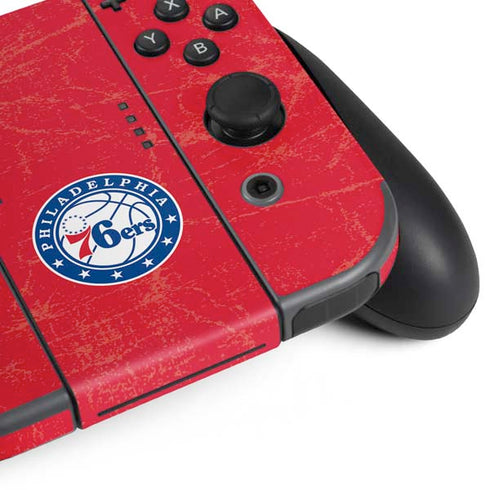 NBA Philadelphia 76ers Distressed Nintendo Switch (2017-2021) Joy-Con Controller Skin