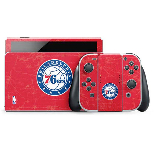 NBA Philadelphia 76ers Distressed Nintendo Skins