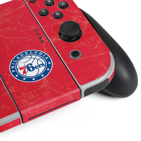 NBA Philadelphia 76ers Distressed Nintendo Switch OLED (2021) Skin