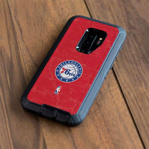 NBA Philadelphia 76ers Distressed Otterbox Defender Galaxy Skin