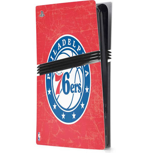 NBA Philadelphia 76ers Distressed PS5 Pro Console Skin
