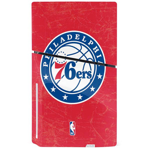 NBA Philadelphia 76ers Distressed PS5 Slim Disk Bundle Skin